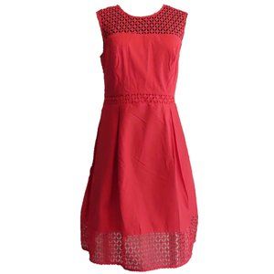 NWOT Illusion Lace Net Coral/Hot-pink Dress - Calvin Klein (US 12) ❧